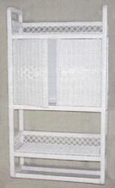 wicker furniture - bath wall shelf with towel bar #4299