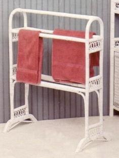wicker bathroom decor - wicker towel rack #4081