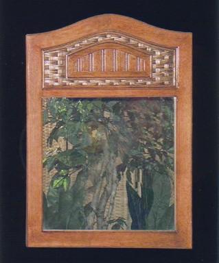 wicker furniture - brown mirror #4284