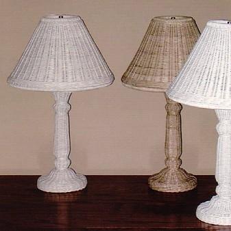 wicker table lamp with optional wicker shade #4896