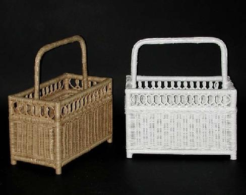 natural and white overhandle basket #4542